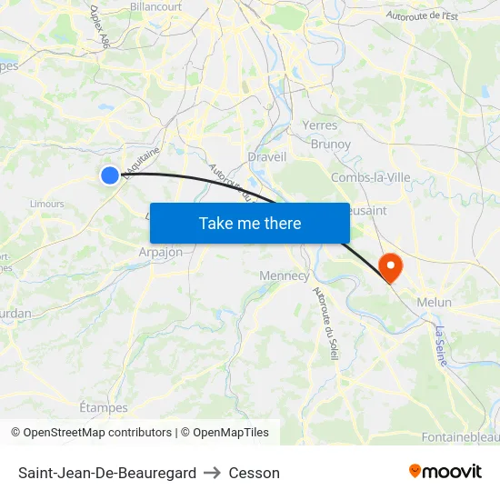 Saint-Jean-De-Beauregard to Cesson map