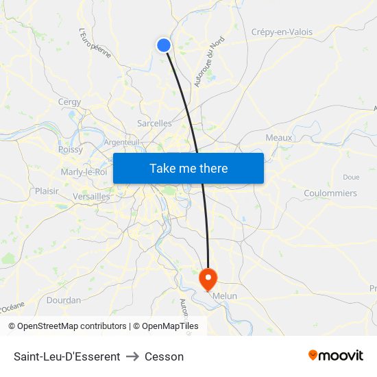 Saint-Leu-D'Esserent to Cesson map