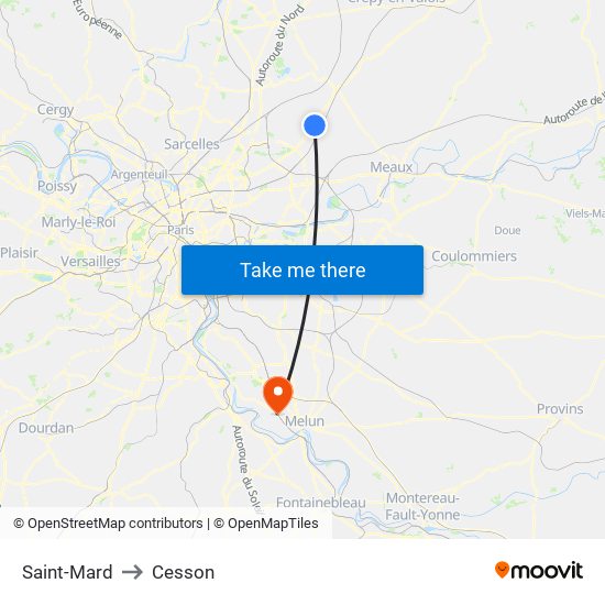 Saint-Mard to Cesson map