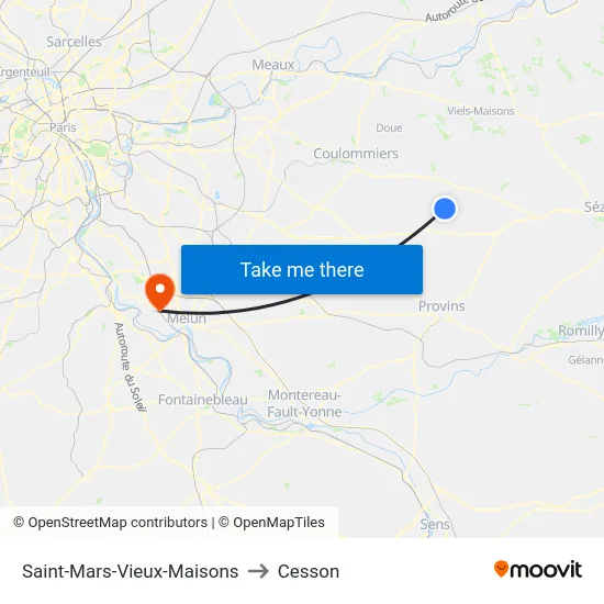 Saint-Mars-Vieux-Maisons to Cesson map