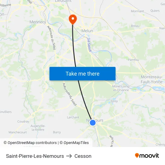 Saint-Pierre-Les-Nemours to Cesson map