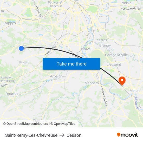 Saint-Remy-Les-Chevreuse to Cesson map