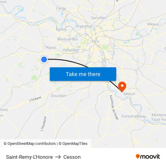 Saint-Remy-L'Honore to Cesson map