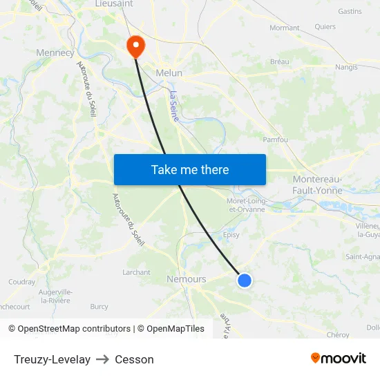 Treuzy-Levelay to Cesson map