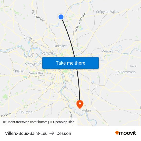 Villers-Sous-Saint-Leu to Cesson map