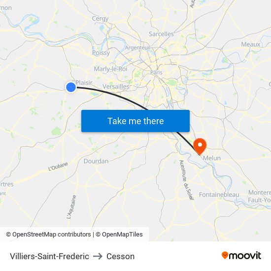 Villiers-Saint-Frederic to Cesson map
