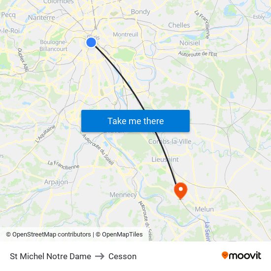 St Michel Notre Dame to Cesson map