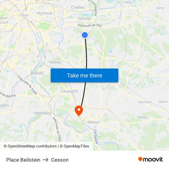 Place Beilstein to Cesson map