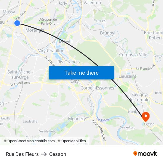 Rue Des Fleurs to Cesson map