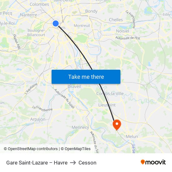 Gare Saint-Lazare – Havre to Cesson map