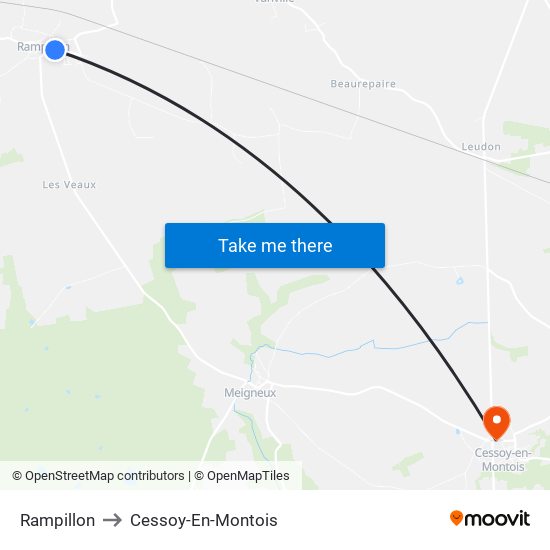 Rampillon to Cessoy-En-Montois map