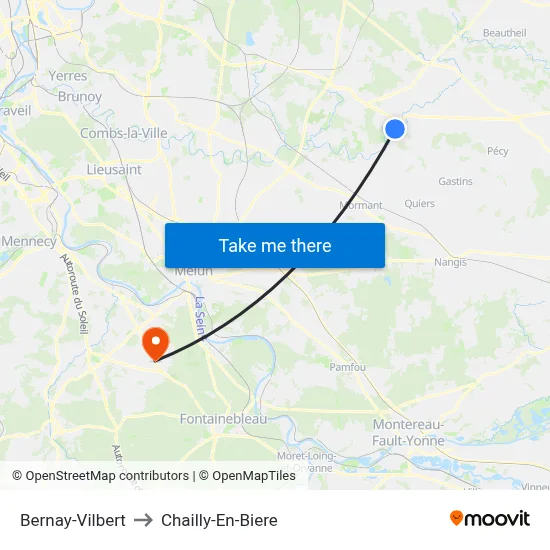 Bernay-Vilbert to Chailly-En-Biere map