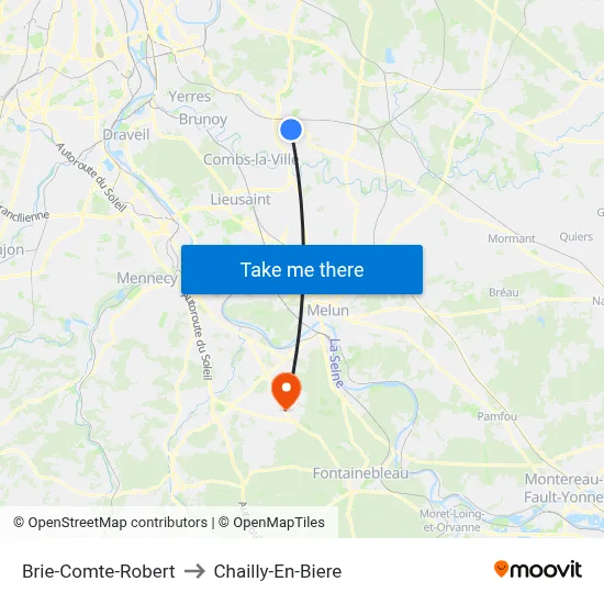 Brie-Comte-Robert to Chailly-En-Biere map