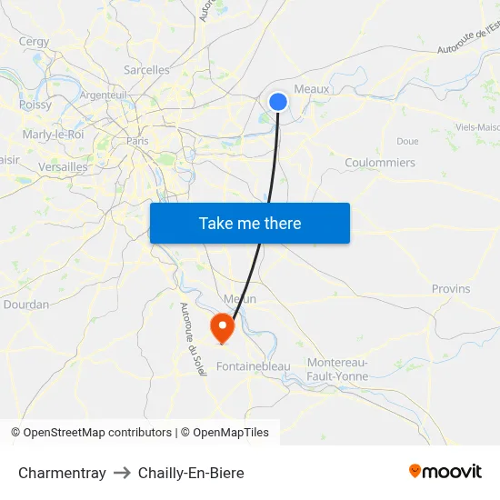 Charmentray to Chailly-En-Biere map
