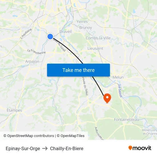 Epinay-Sur-Orge to Chailly-En-Biere map