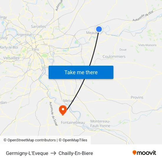 Germigny-L'Eveque to Chailly-En-Biere map