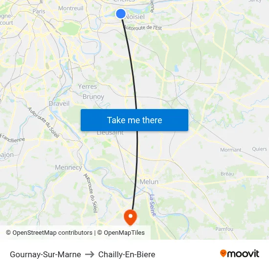 Gournay-Sur-Marne to Chailly-En-Biere map