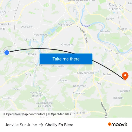 Janville-Sur-Juine to Chailly-En-Biere map