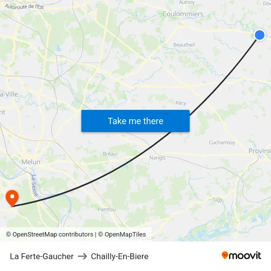 La Ferte-Gaucher to Chailly-En-Biere map