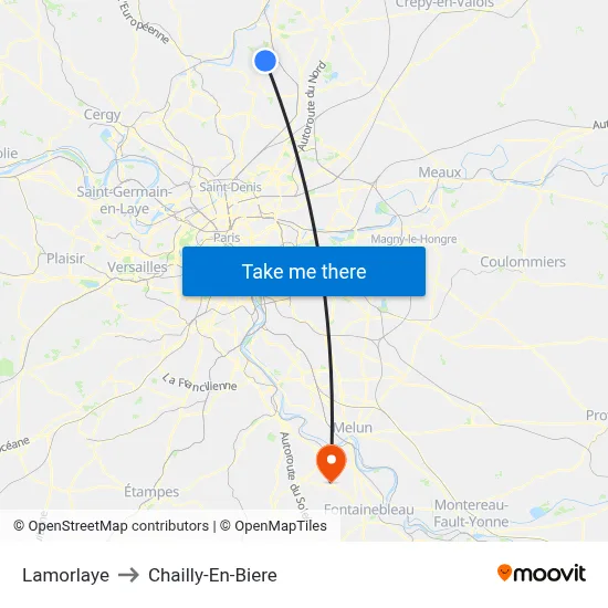 Lamorlaye to Chailly-En-Biere map