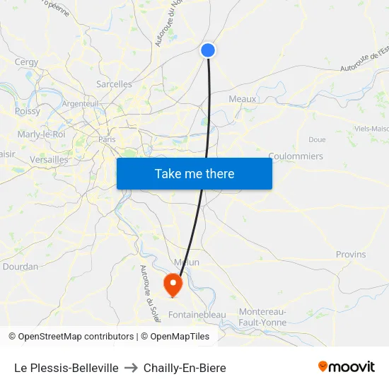 Le Plessis-Belleville to Chailly-En-Biere map