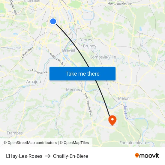 L'Hay-Les-Roses to Chailly-En-Biere map