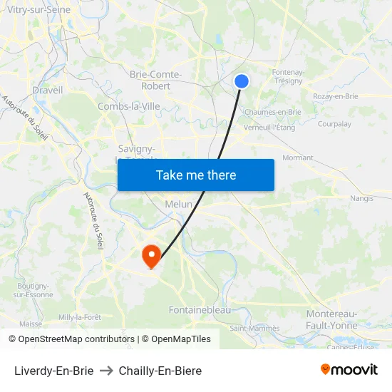 Liverdy-En-Brie to Chailly-En-Biere map
