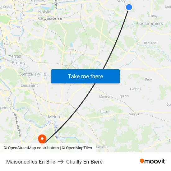 Maisoncelles-En-Brie to Chailly-En-Biere map