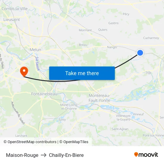 Maison-Rouge to Chailly-En-Biere map