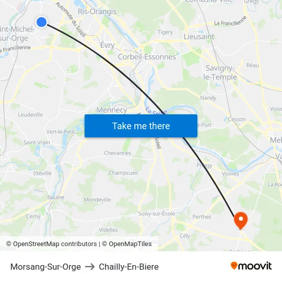 Morsang-Sur-Orge to Chailly-En-Biere map