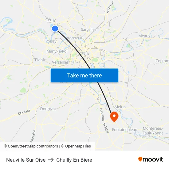 Neuville-Sur-Oise to Chailly-En-Biere map