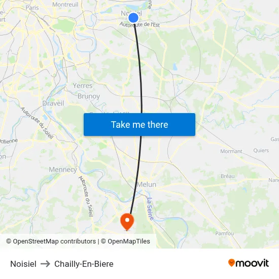 Noisiel to Chailly-En-Biere map