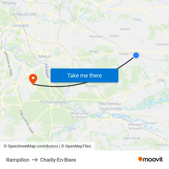 Rampillon to Chailly-En-Biere map