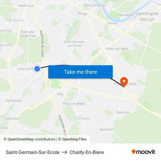 Saint-Germain-Sur-Ecole to Chailly-En-Biere map