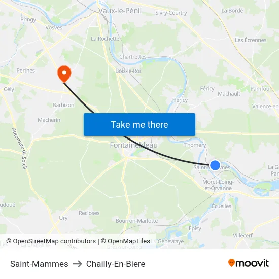 Saint-Mammes to Chailly-En-Biere map