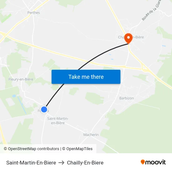Saint-Martin-En-Biere to Chailly-En-Biere map