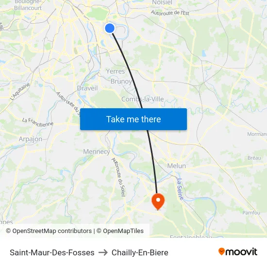 Saint-Maur-Des-Fosses to Chailly-En-Biere map