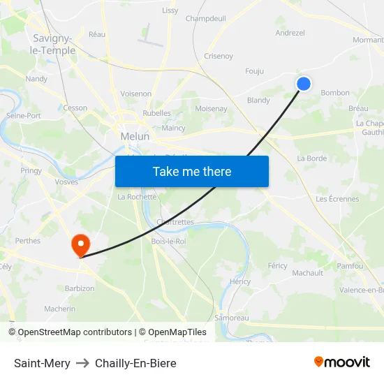 Saint-Mery to Chailly-En-Biere map