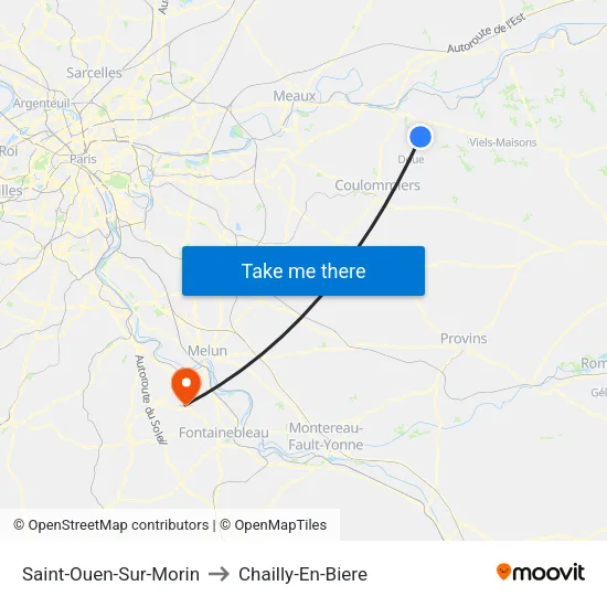 Saint-Ouen-Sur-Morin to Chailly-En-Biere map