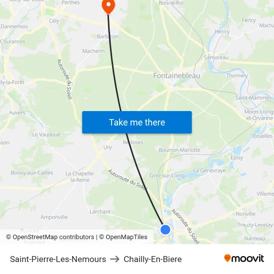 Saint-Pierre-Les-Nemours to Chailly-En-Biere map