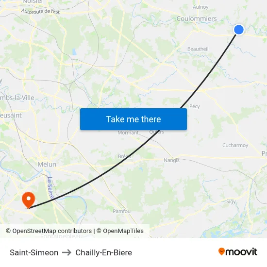 Saint-Simeon to Chailly-En-Biere map