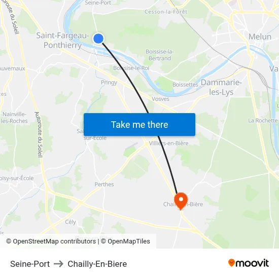 Seine-Port to Chailly-En-Biere map