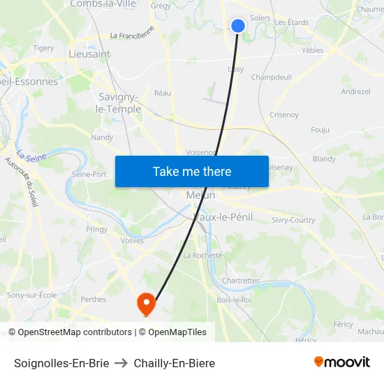 Soignolles-En-Brie to Chailly-En-Biere map