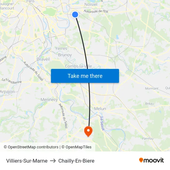 Villiers-Sur-Marne to Chailly-En-Biere map