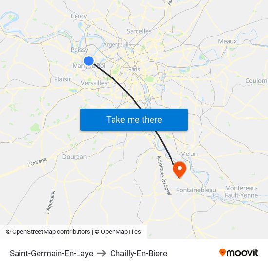 Saint-Germain-En-Laye to Chailly-En-Biere map