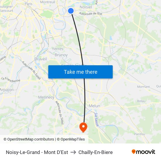 Noisy-Le-Grand - Mont D'Est to Chailly-En-Biere map