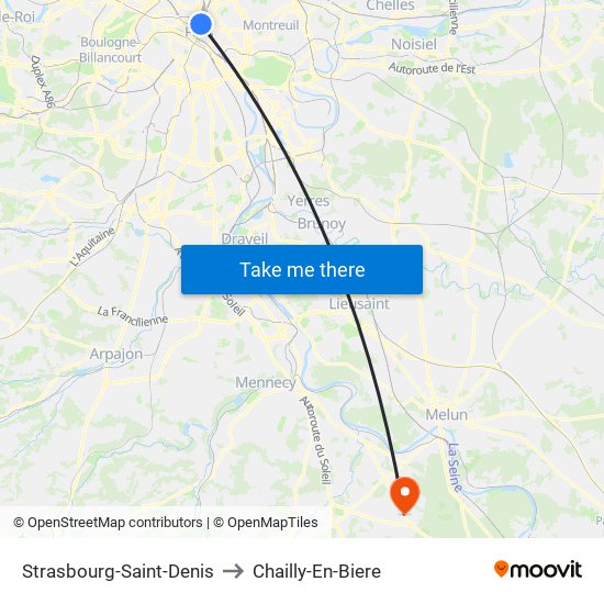 Strasbourg-Saint-Denis to Chailly-En-Biere map