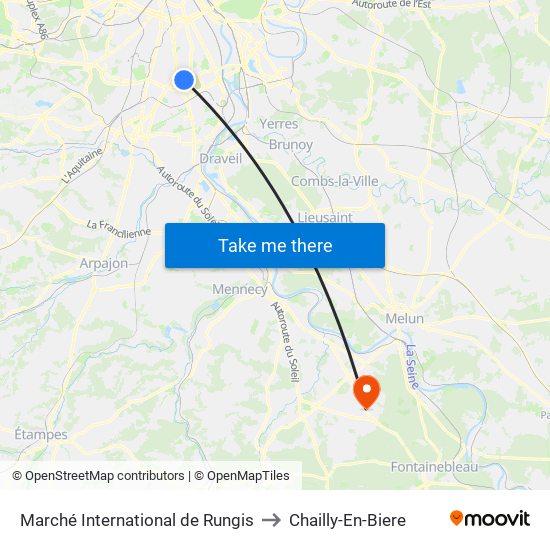 Marché International de Rungis to Chailly-En-Biere map