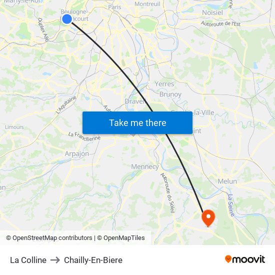 La Colline to Chailly-En-Biere map