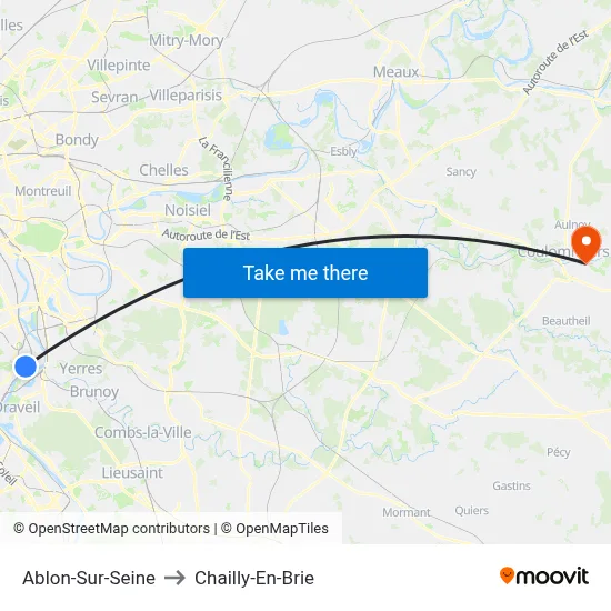 Ablon-Sur-Seine to Chailly-En-Brie map